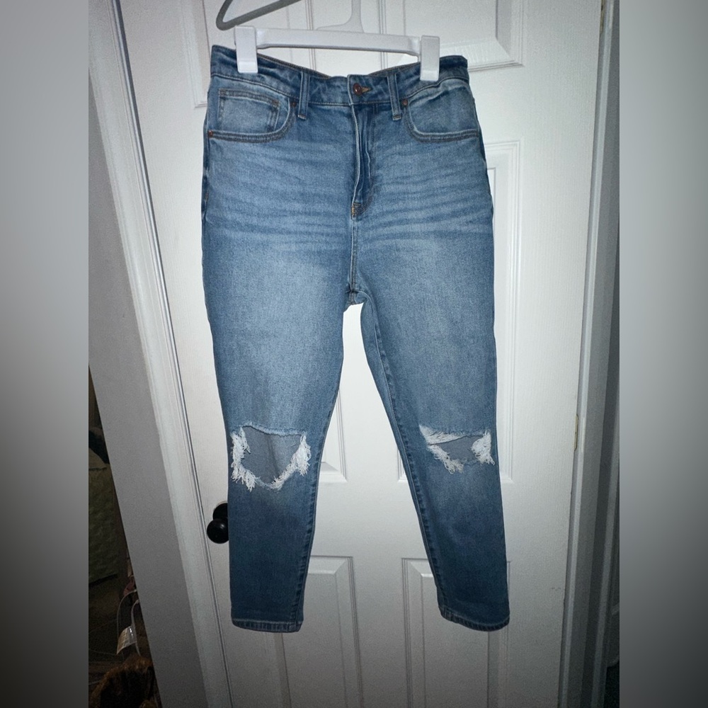 Medium wash distressed jeans